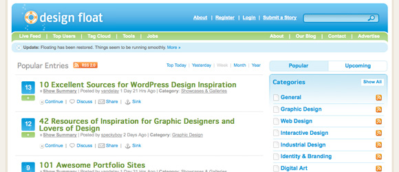 webdesign inspirasjon design float